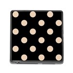 Polka Dots - Pastel Brown on Black Memory Card Reader (Square)