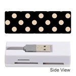 Polka Dots - Pastel Brown on Black Memory Card Reader (Stick)