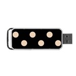 Polka Dots - Pastel Brown on Black Portable USB Flash (One Side)