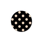 Polka Dots - Pastel Brown on Black Golf Ball Marker (10 pack)