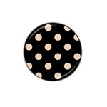 Polka Dots - Pastel Brown on Black Hat Clip Ball Marker