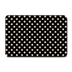 Polka Dots - Pastel Brown on Black Small Doormat