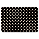 Polka Dots - Pastel Brown on Black Large Doormat