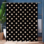Polka Dots - Pastel Brown on Black Shower Curtain 60  x 72  (Medium)