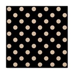 Polka Dots - Pastel Brown on Black Face Towel