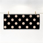 Polka Dots - Pastel Brown on Black Hand Towel