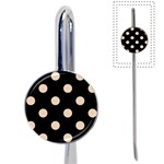 Polka Dots - Pastel Brown on Black Book Mark