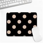Polka Dots - Pastel Brown on Black Small Mousepad