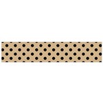 Polka Dots - Black on Tan Brown Flano Scarf (Small)