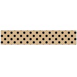 Polka Dots - Black on Tan Brown Flano Scarf (Large)