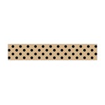 Polka Dots - Black on Tan Brown Flano Scarf (Mini)