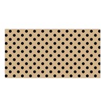 Polka Dots - Black on Tan Brown Satin Shawl