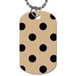 Polka Dots - Black on Tan Brown Dog Tag (Two Sides)