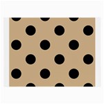 Polka Dots - Black on Tan Brown Large Glasses Cloth (2 Sides)