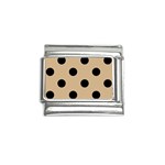Polka Dots - Black on Tan Brown Italian Charm (9mm)