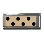 Polka Dots - Black on Tan Brown Superlink Italian Charm (9mm)