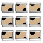 Polka Dots - Black on Tan Brown 9mm Italian Charm (9 pack)