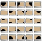 Polka Dots - Black on Tan Brown 9mm Italian Charm (25 pack)