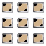 Polka Dots - Black on Tan Brown Mega Link Italian Charm (9 pack)