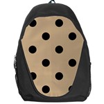 Polka Dots - Black on Tan Brown Backpack Bag