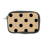 Polka Dots - Black on Tan Brown Coin Purse