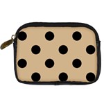 Polka Dots - Black on Tan Brown Digital Camera Leather Case
