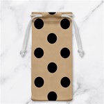 Polka Dots - Black on Tan Brown Jewelry Bag