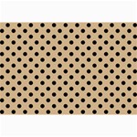 Polka Dots - Black on Tan Brown Collage 12  x 18 