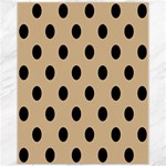 Polka Dots - Black on Tan Brown Canvas 11  x 14 