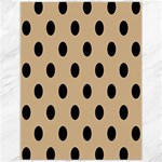 Polka Dots - Black on Tan Brown Canvas 12  x 16 