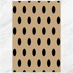 Polka Dots - Black on Tan Brown Canvas 12  x 18 