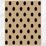 Polka Dots - Black on Tan Brown Canvas 16  x 20 