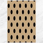 Polka Dots - Black on Tan Brown Canvas 20  x 30 
