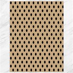 Polka Dots - Black on Tan Brown Canvas 36  x 48 
