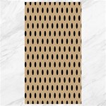 Polka Dots - Black on Tan Brown Canvas 40  x 72 