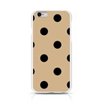 Polka Dots - Black on Tan Brown Apple iPhone 6/6S Silicone Case (Transparent)