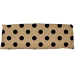 Polka Dots - Black on Tan Brown Body Pillow Case (Dakimakura) (One Side)