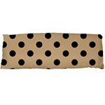 Polka Dots - Black on Tan Brown Body Pillow Case Dakimakura (Two Sides)