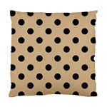 Polka Dots - Black on Tan Brown Standard Cushion Case (One Side)