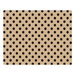 Polka Dots - Black on Tan Brown Double Sided Flano Blanket (Large)