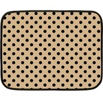 Polka Dots - Black on Tan Brown Fleece Blanket (Mini)