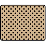 Polka Dots - Black on Tan Brown Fleece Blanket (Medium) (One Side)