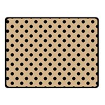 Polka Dots - Black on Tan Brown Fleece Blanket (Small) (One Side)