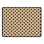 Polka Dots - Black on Tan Brown Double Sided Fleece Blanket (Small) (Two Sides)