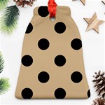 Polka Dots - Black on Tan Brown Ornament (Bell)