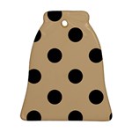 Polka Dots - Black on Tan Brown Bell Ornament (Two Sides)