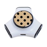 Polka Dots - Black on Tan Brown Portable USB Hub (One Side)