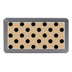 Polka Dots - Black on Tan Brown Memory Card Reader (Mini)