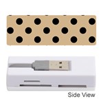 Polka Dots - Black on Tan Brown Memory Card Reader (Stick)