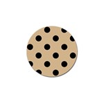 Polka Dots - Black on Tan Brown Golf Ball Marker